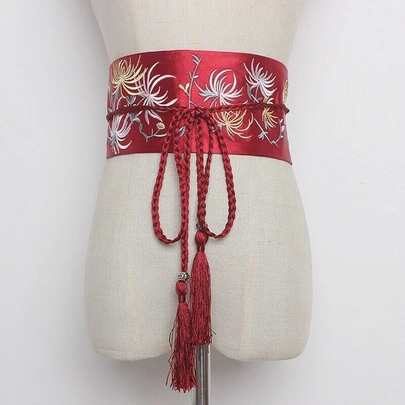 Cinturón Kimono Yukata Japonés Mujer Cintura Correa Bordada Hanfu Decoración Foto 2 de 4