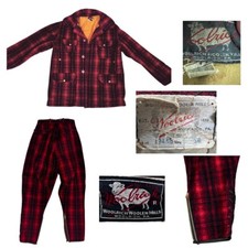 VTG 50s Woolrich Mackinaw Buffalo Plaid Wool Hunting Jacket /Pants Sz 42/36 Tag