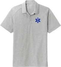 Image of EMS Star of Life Logo Chest Print Tri Blend Polo Shirt
