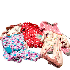Mixed Lot of 5 Newborn Girls One Piece Long Sleeve Sleepers Carters Gerber