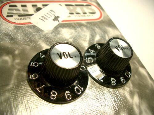 2 boutons de volume Allparts Witch Hat, boutons Poti noir/chrome - Photo 1/1
