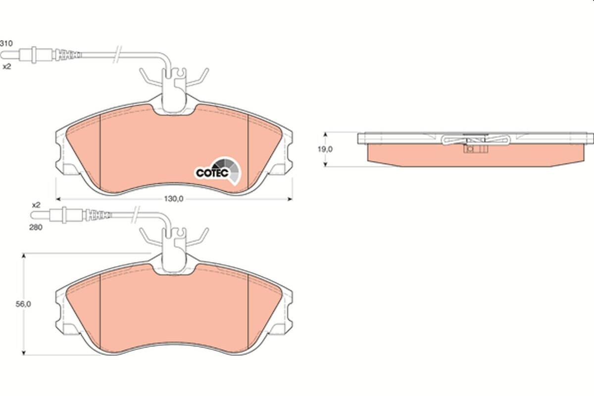 GDB1260 TRW Brake Pad Set, disc brake for CITROËN,PEUGEOT