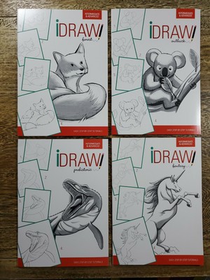 LOT COLLECTION OF 4 iDRAW INTERMEDIATE & ADVANCED TUTORIALS Unicorn Fox ART 