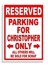 Personalized Parking Sign Wall Decal Metal Sign No Parking Customize CHRISTOPHER