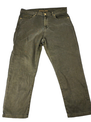 Michael Kors Olive Safari Green Izzy Jeans Women's Size 12