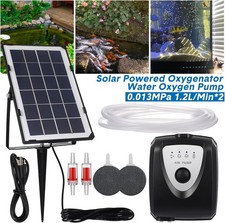 Outdoor Solar Panel Powered Oxygen Air Pump Oxygenator For Aquarium Fish Pond