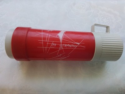 Thermoskanne Isolierkanne 0 5 Liter Rot/Silber/Weiß Isolierflasche Thermoskanne