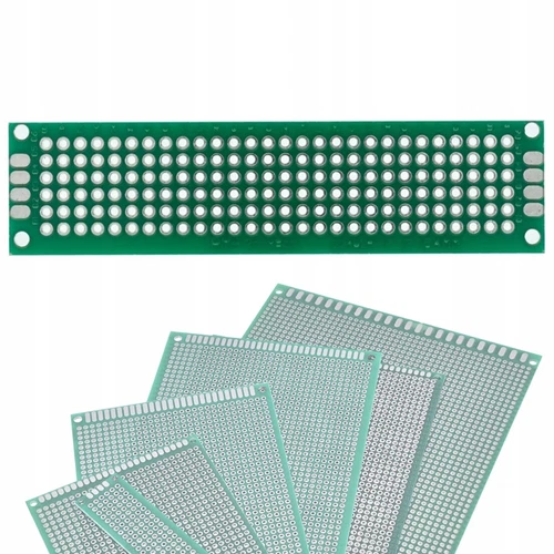 Rosfix Doppelseitige PCB-Prototypenplatine 20x80mm Grün - THT-kompatibel