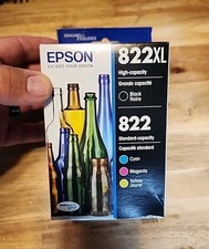 Epson 822XL Black, Cyan, Magenta  Yellow Ink Cartridge Set T822XL-BCS Exp 11/26