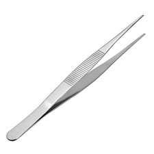 7" Stainless Steel Straight Pointed Tweezers with Serrated Tip New