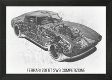 Ferrari 250 GT SWB Competi Framed Wall Art Poster Canvas Print Picture