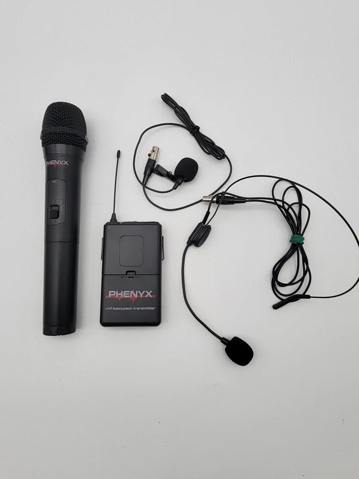 Phenyx Pro PTV-1 VHF Wireless Microphone Handheld Bodypack Lavalier Headset Yoga - Image 2 of 4