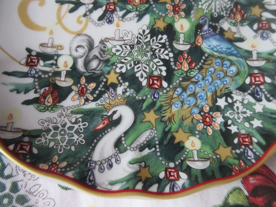 4 Williams Sonoma Twas The Night Before Christmas XMAS TREE 8-1/4" SALAD PLATES - Image 4 of 4