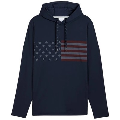 Puma x Volition Mens M America Flag Hoodie Navy Blue 629548 Golf Athletic UPF50
