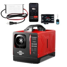 8KW Diesel Air Heater 12V 24V bluetooth App LCD Remote + 110-245v Volt Converter