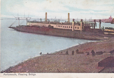 GTO vor 1919 Postkarte, Die schwimmende Brücke, Portsmouth