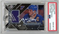 Brett Hull 2017-18 SPX Extravagant Jersey Autograph Card #EX-BH PSA/DNA 10 White