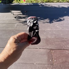 Handmade Black Football Headband With Brown And White Beaded Footballs.
