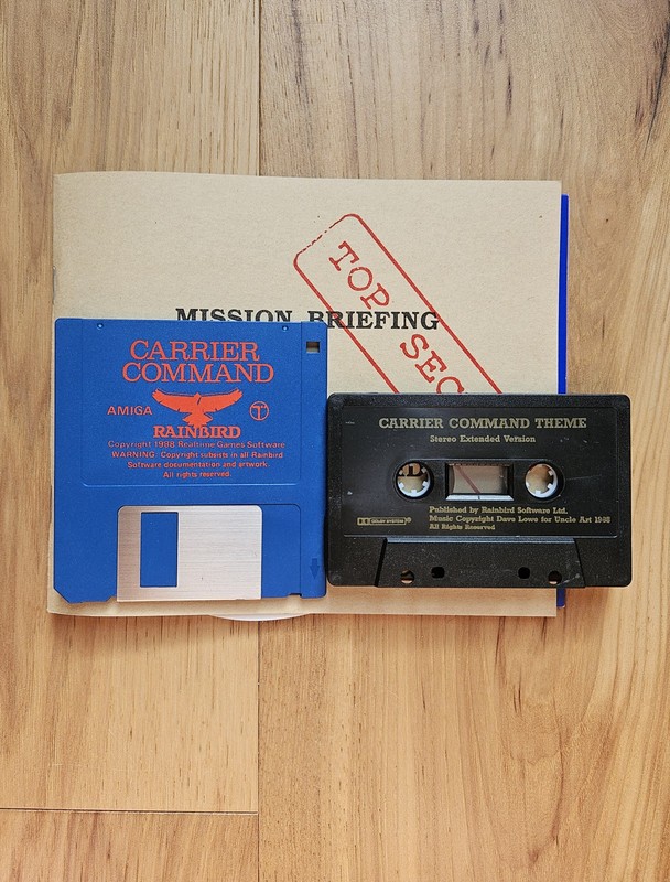 Carrier Command (1988, Commodore Amiga, Rainbird, 3.5") w/ Manual & Cassette