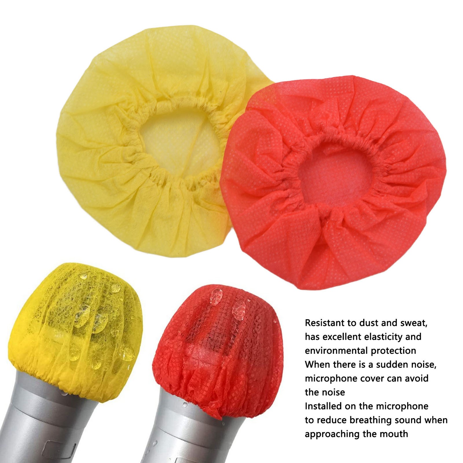 100Pcs Disposable Microphone Cover Non Woven Microphone Protective Cover