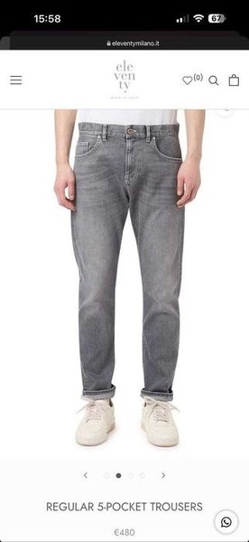 Eleventy Jeans Herren Grau 38