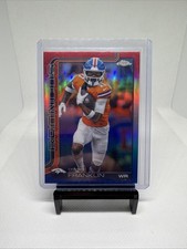 2025 Topps Chrome Troy Franklin #91 Red White and Blue Refractor Broncos