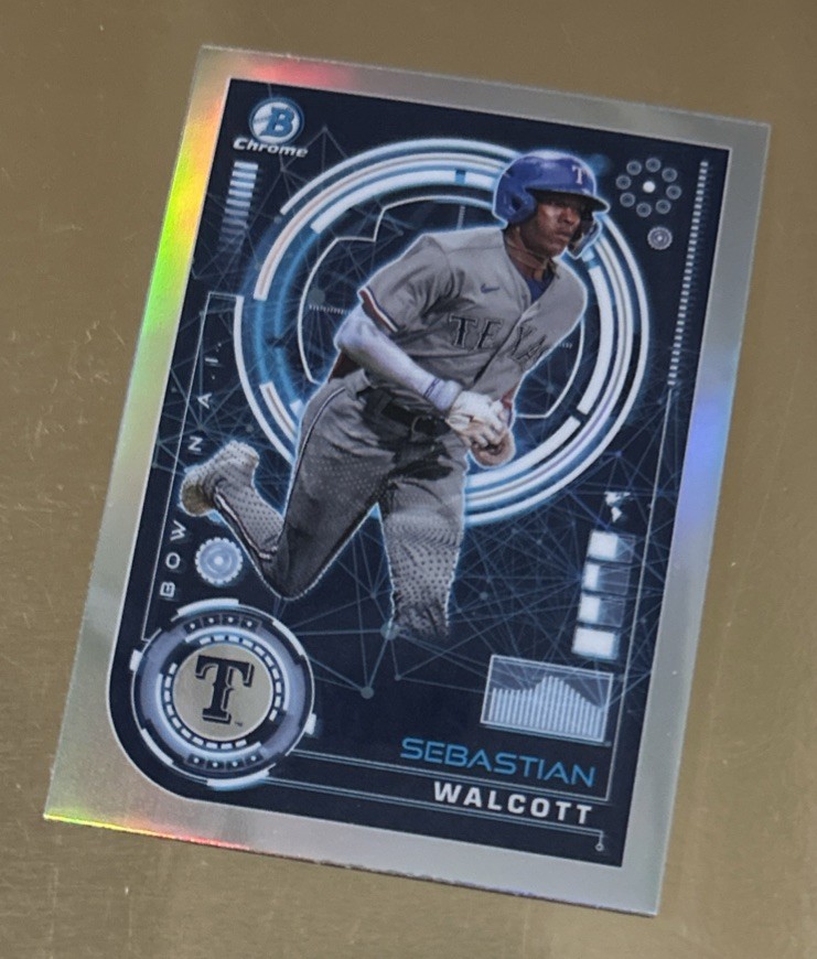 2024 Bowman Chrome Baseball AI Sebastian Walcott #BAI-12 Texas Rangers