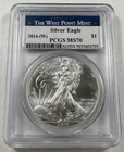 2014-W $1 American Eagle PCGS MS70 WEST POINT MINT 1 oz Fine .999 Silver Coin