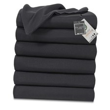 Flat Sheets only,Pack Bulk Top Sheets for Massage Table, Home, Twin XL 6 Black