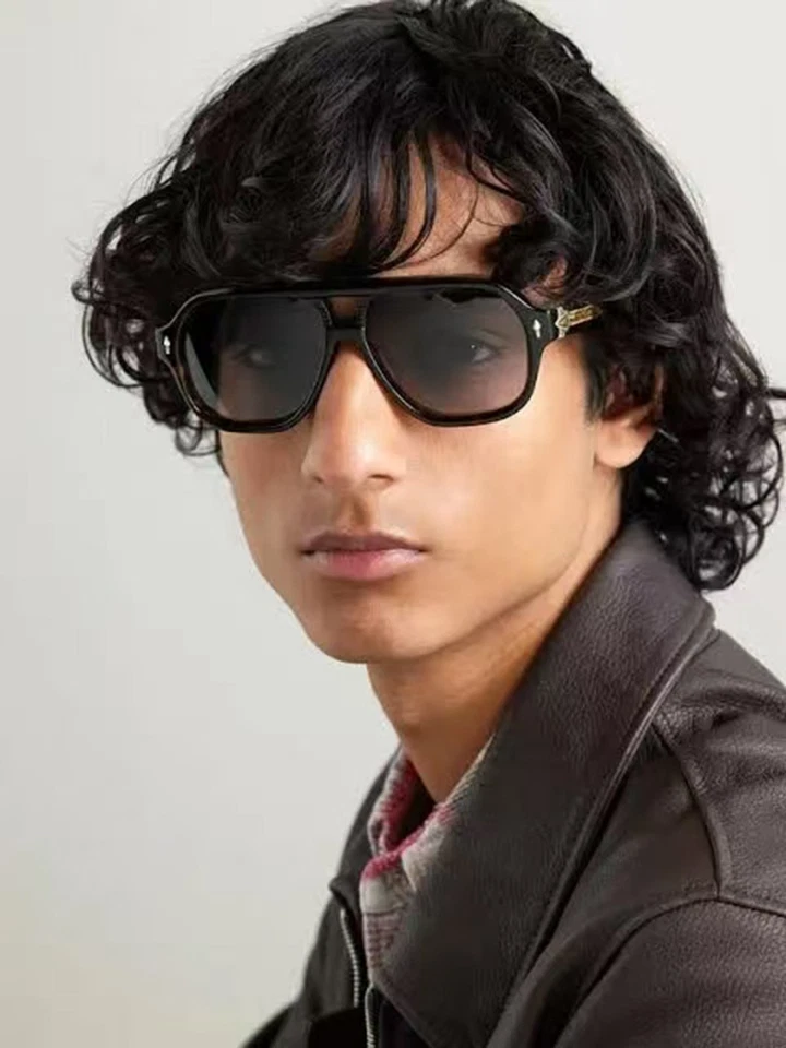 Gafas de sol cuadradas hechas a mano de lujo WILDHORSE JACQ para hombre + mujer, protección solar Foto 3 de 4