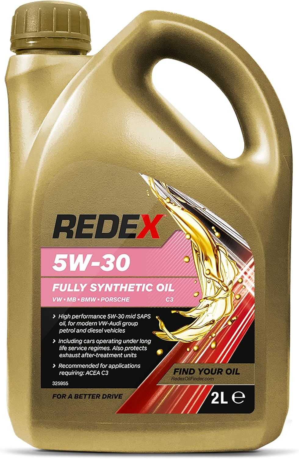 Redex RMTN0010A 5w30 C3 Fully Synthetic Engine Oil for VW Audi Seat Skoda 2 Lit
