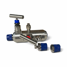 Precision Valves 2-Way Gauge Needle Valve 1/2in NPT SS 6000psi P2/M4W4TV2C4XL