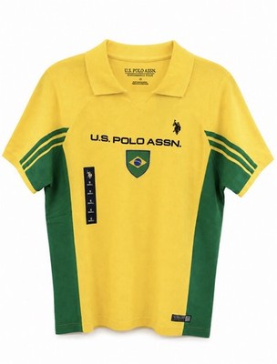 Fashion Polo Shirt -  Brazil Edition   Green/Yellow   Size M   New With Tags