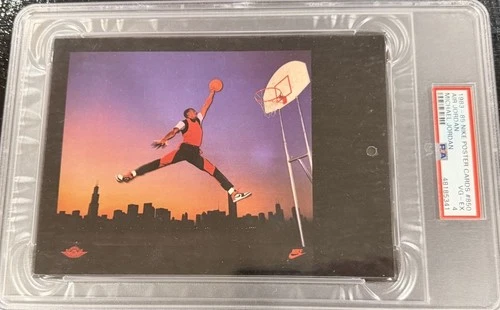 1983-85 NIKE POSTER CARD MICHAEL JORDAN AIR JORDAN ROOKIE #850 PSA 4