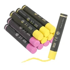 12Pcs Lumber Marking Crayons, 2.8"x0.4" Tire Marker Drawing Crayons(Yellow/Pink)