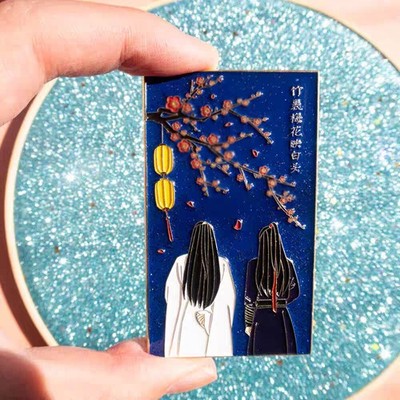 The Untamed Lan Wangji Wei Wuxian Metal Badge Pin Chen Qing Ling