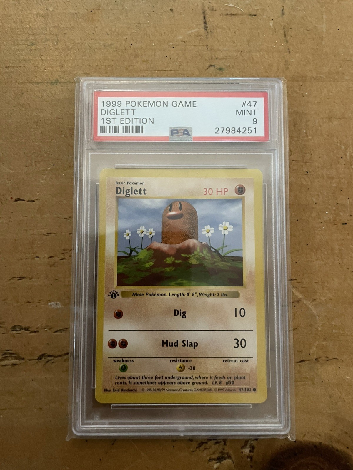 Pokémon TCG Diglett Base Set 47/102 1st Edition PSA 9