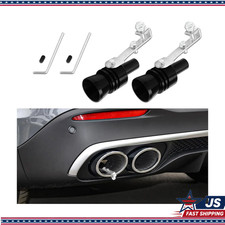 Universal Turbo Sound Whistle Simulator 2pcs Aluminum Alloy Exhaustcolor Black