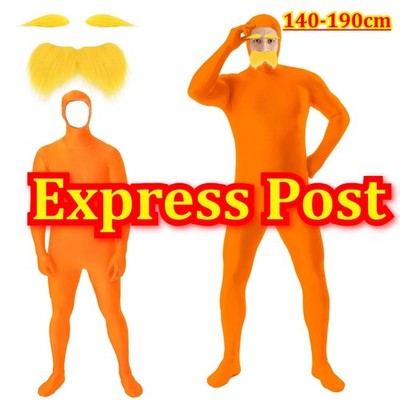 Oranje ginger pruik met baard en snor