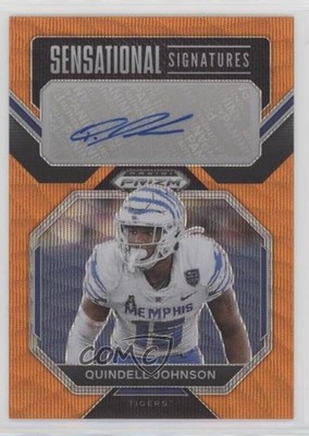 2023 Prizm Draft Picks Orange Wave 49/75 Quindell Johnson Rookie Auto RC 0a3