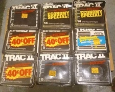 91 Gillette Trac II Razor Blade Refills Cartridges Brand New Sealed Old Stock