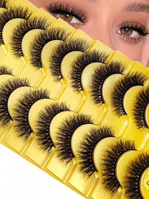 10 Pairs 3D Mink False Eyelashes Soft Fluffy Natural Lashes Extension