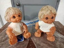 Vintage 1974 Dam Norfin Anatomically Correct Baby Girl Boy Original Bags