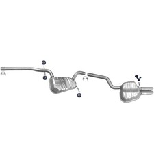 für Skoda Octavia II Combi 2,0 RS TFSI CCZA Mitteltopf Endtopf Anbausatz ##