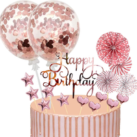 17 StüCk Tortendeko Geburstagstorte, Happy Birthday Kuchendeko, Glitter Cake Top