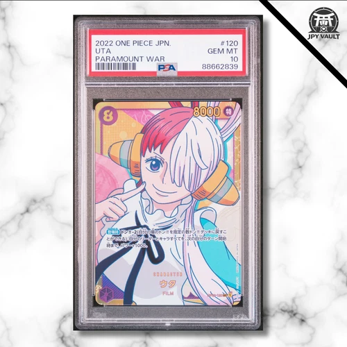 One Piece Card Japanese - Uta Alt Art #120 - OP02 Paramount War - PSA 10 GEM MT