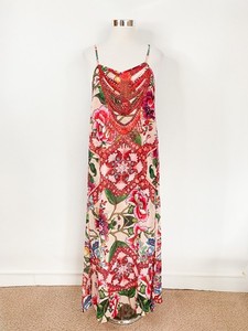 gigi and ella maxi dress Gigi & Ella Floral Yellow Multi One Shoulder Maxi Dress Strap Sleeveless 12