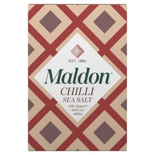Maldon Chilli Sea Salt Flakes 3.53 Ounce Hand Harvested with Aleppo Pepper