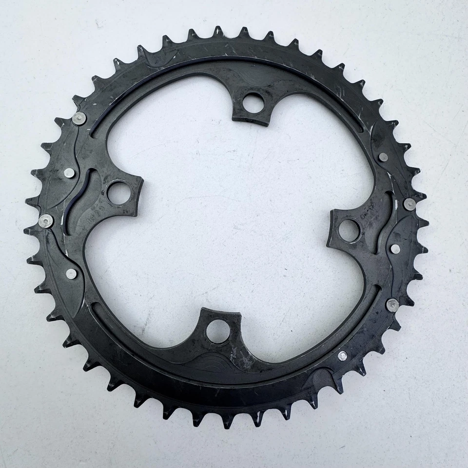 Передняя звездочка Truvativ 44T 9 скоростей 104 BCD 4 болта серая для горного велосипеда A47 - Изображение 3 из 4