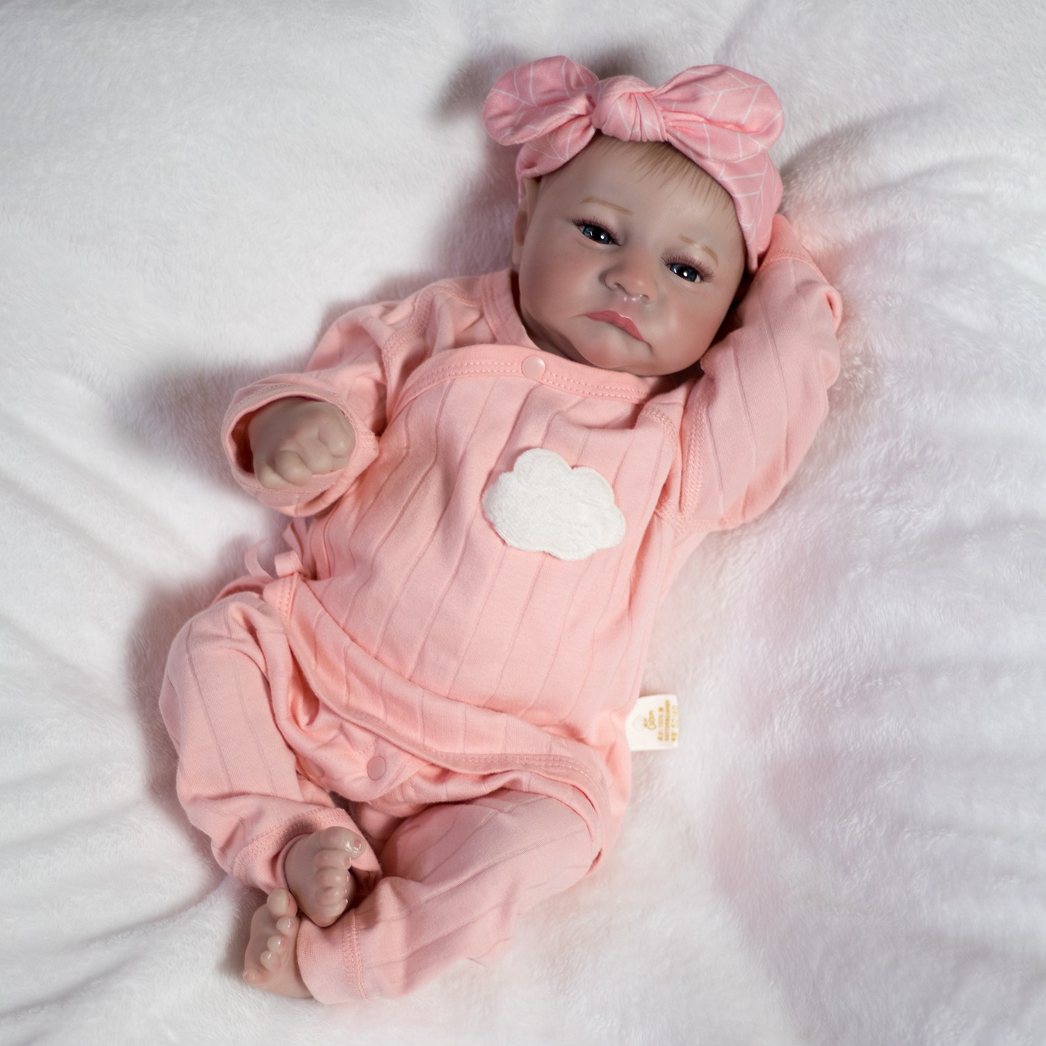 Lifelike Reborn Baby Girl Full Vinyl Silicone Body Waterproof Newborn Dolls Gift
